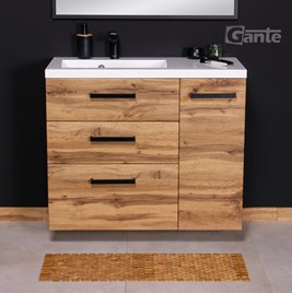Szafka wisząca z umywalką 90 cm kolor dąb naturalny 39/3 seria Fokus Loft Gante