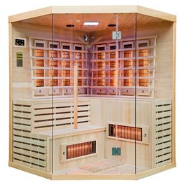 Sauna na podczerwień 6-osobowa 180x180 cm grzejniki kwarcowe i karbonowe Alta7 Infrared