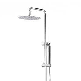 Kolumna prysznicowa w kolorze chrom wylewka wannowa z deszczownicą kwadratową CMN01MCHW Lugo Corsan