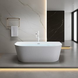 Wanna wolnostojąca przyścienna korek biały 170 cm Carlo Led Hydrosan