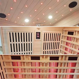 Sauna Combo na podczerwień + fińska 5-osobowa 150x150 cm Moss1 6KW