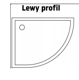 Czarna asymetryczna kabina prysznicowa z brodzikiem 100x80 cm Look Rea Black Lewa
