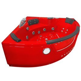 Czerwona wanna z hydromasażem narożna Turbo 152x152 cm MO-1004