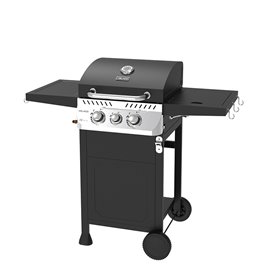 Grill gazowy APOLLO-A kolor czarny ruszt żeliwny moc 8,5 kW + pokrowiec + palnik boczny