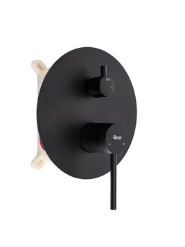 Czarny zestaw prysznicowy podtynkowy box Foss Clif Rea