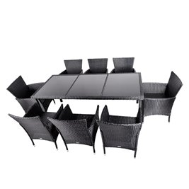 Zestaw mebli ogrodowych z technorattanu stół + krzesła 8 osób Santos