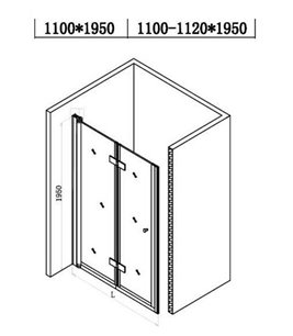 Drzwi prysznicowe łamane do wnęki 110 cm SH01DC