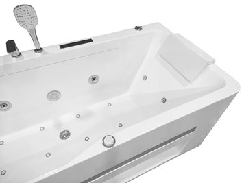 Przyścienna wanna z hydromasażem prostokątna konglomerat 170x80 cm MO-1803AB