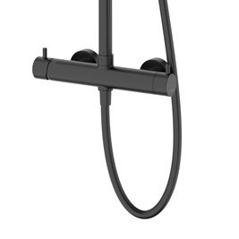 Kolumna natryskowa w kolorze czarnym deszczownica okrągła CMN01MBL Lugo Corsan