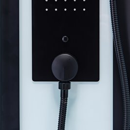 Kabina prysznicowa półokrągła zabudowana na wysokim brodziku 80x80 Nina