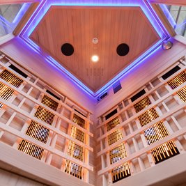 Sauna na podczerwień 3-osobowa 120x120 cm grzejniki kwarcowe i karbonowe Alta6 Infrared