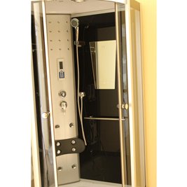 Kabina prysznicowa z hydromasażem głęboki brodzik czarne ściany 90x90 WSH7101-90