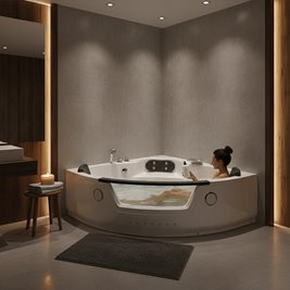Wanna z hydromasażem narożna 152x152 cm Tiga 604