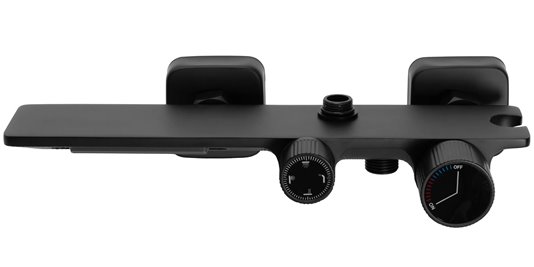 Czarny zestaw prysznicowy z wylewką Helix Rea