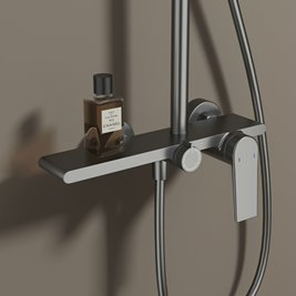 Zestaw prysznicowy deszczownica ze słuchawką AMANDA-GR-BR kolor szczotkowana stal