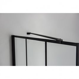 Czarna prostokątna kabina prysznicowa 100x80 drzwi uchylne BS02A