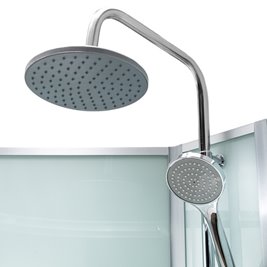 Kabina prysznicowa półokrągła zabudowana profil stal szczotkowana 90x90 Puerto zdjęcie 21