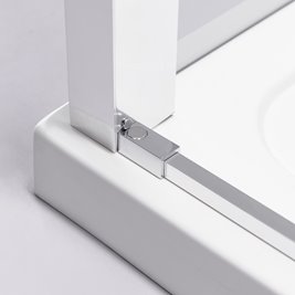 Chromowana prostokątna kabina prysznicowa Super Slim Nova 100x80 drzwi rozsuwane