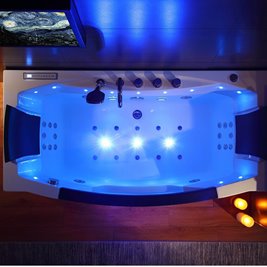 Wanna z hydromasażem przyścienna 170x76 cm Uran 931 Hydrosan