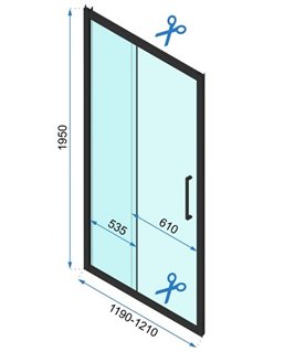 Drzwi prysznicowe rozsuwane 120 cm Rapid Slide Rea Chrom