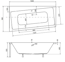 Wanna narożna 150 cm Lewa Infinity Besco
