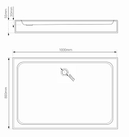 Brodzik prysznicowy prostokątny 80x100 cm BVTRC80X100/5.5