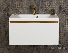 Szafka z umywalką złoty uchwyt 80 cm seria Diamond Gold Gante