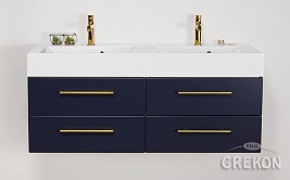 Szafka wisząca z umywalką granatowy mat 120/50/4 cm Belli Gold Gante