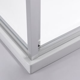 Chromowana prostokątna kabina prysznicowa Kira 100x90 drzwi rozsuwane do wewnątrz