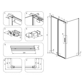 Chromowana prostokątna kabina prysznicowa Super Slim Nova 100x90 drzwi rozsuwane