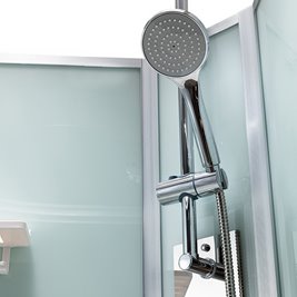 Kabina prysznicowa półokrągła zabudowana profil stal szczotkowana 90x90 Puerto zdjęcie 24