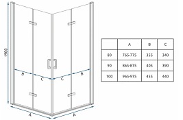 Kabina prysznicowa drzwi składane 80x80 Molier Double Rea