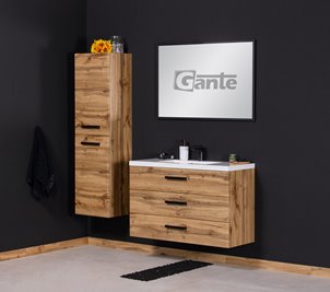 Szafka wisząca z umywalką 100 cm kolor dąb naturalny 39/3 seria Fokus Loft Gante
