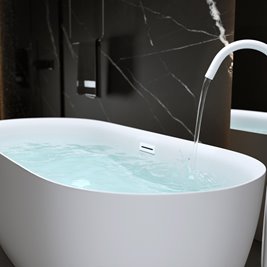 Wanna wolnostojąca 150 cm biały korek oraz przelew Cesana Hydrosan