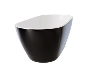 Moya B&W Besco czarno biała wanna wolnostojąca 160 cm korek klik-klak chrom WMD-160-MBW