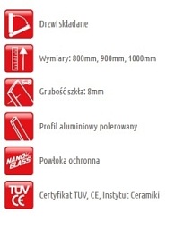 Drzwi wnękowe składane 80 cm Paradiso Atrium