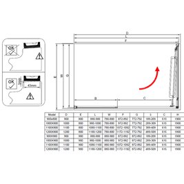 Chromowana prostokątna kabina prysznicowa Kira 110x80 drzwi rozsuwane do wewnątrz