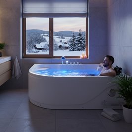 Wanna z hydromasażem asymetryczna Carmen 631 L 180x120