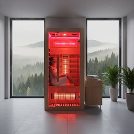 Sauna na podczerwień 2-osobowa 90x90 cm grzejniki kwarcowe i karbonowe Alta1 Infrared