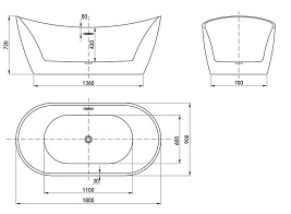 Wanna wolnostojąca biała 180 cm Rica Hydrosan