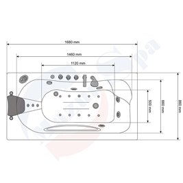Wanna z hydromasażem Spa narożna 168x86 cm MO-1633HC