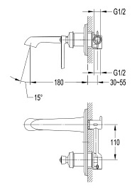 Bateria umywalkowa Armance AM5215 ORB