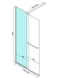 Ścianka prysznicowa rozsuwana 120 cm Cortis Rea