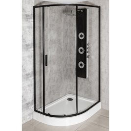 Kabina prysznicowa asymetrczyna z brodzikiem prawa 100x80 Solid RPA BL Kerra