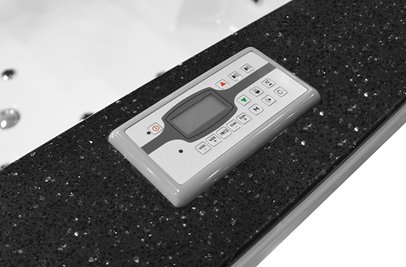 Czarna prostokątna wanna z hydromasażem 180x150 cm MUS-1089C