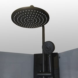 Kabina prysznicowa zabudowana z hydromasażem czarna 90x90 Wega Black Kerra