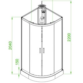 Kabina prysznicowa półokrągła zabudowana profil stal szczotkowana 90x90 Puerto zdjęcie 25