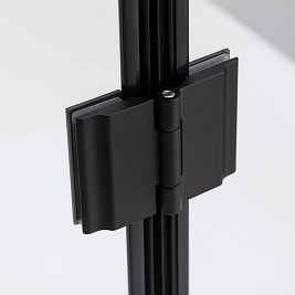 Czarna kabina prysznicowa kwadratowa loft szprosy drzwi składane 80x80 BS08A