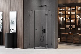 Czarna kabina pięciokątna 80x80 prawa EXK-3874 Avexa New Trendy Black