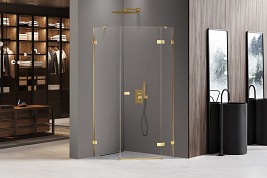 Zlota kabina pięciokątna 100x80 EXK-3847 Avexa New Trendy Gold Shine